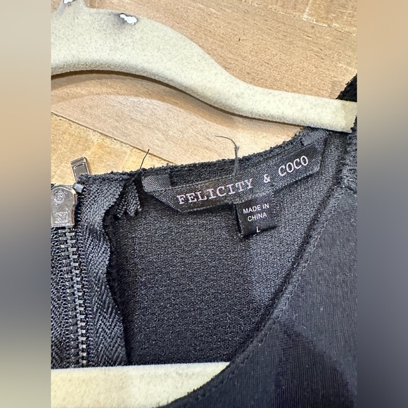 Felicity & Coco sleeveless knit sheath ruffle black dress - Picture 10 of 12